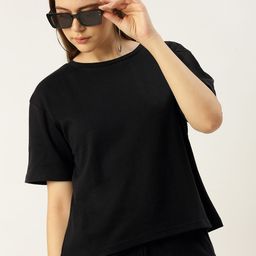 Bene Kleed Women Solid Pure Cotton T-shirt With Shorts-picture-45