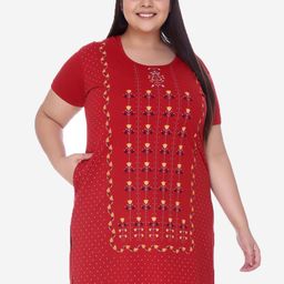 IN Love Ethnic Printed Longline Cotton Lounge T-Shirts-7