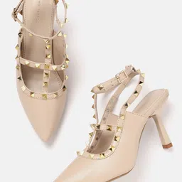 Lino Perros Party Metallic Studded Slim Heeled Pumps-picture-19