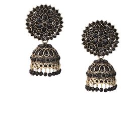 Keviv Gold-Plated Kundan Studded Dome Shaped Jhumkas-image-22