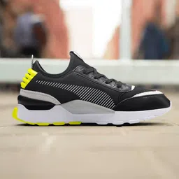 Puma Unisex Black & Grey Mesh RS-0 Core Running Shoes-0