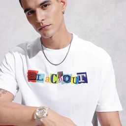 WROGN Typography Printed Drop-Shoulder Sleeves Pure Cotton Oversized T-shirt-image-53