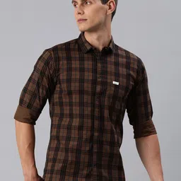 Majestic Man Men Comfort Slim Fit Tartan Checks Opaque Casual Shirt-picture-27