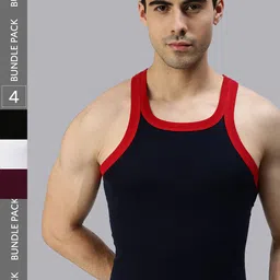 Lux Cozi Men Pack Of 4 Pure Cotton Innerwear Gym Vests-image-39