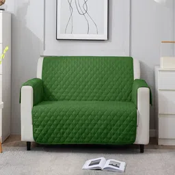 HOKIPO Green 100 GSM Quilted 2 Seater Sofa Cover Mat-image-68