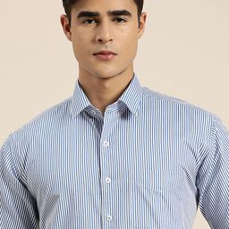 Hancock Pinstripes Pure Cotton Slim Fit Formal Shirt-picture-14
