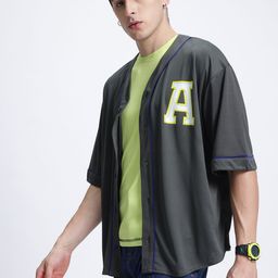 glitchez Varsity Vibes Drop-Shoulder Oversized Shirt-image-37