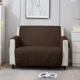 HOKIPO Brown 100 GSM Quilted 2 Seater Sofa Cover Mat-image-72