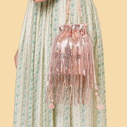 Lavie Feya Dusty Rose Pink & Gold-Toned Sequinned Potli-image-0