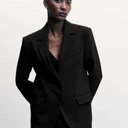 MANGO Notched Lapel Single Breasted Regular Fit Blazer-26