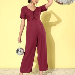 Mast & Harbour Magenta Pink Twisted Thoughts Basic Jumpsuit-image-17