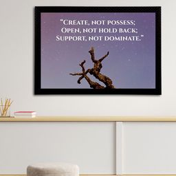 eCraftIndia Purple & White "Create Not Possess; Open, Not Hold Back; Support, Not Dominate." Quote Matt Painting image 2