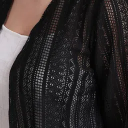 Dressitude Self Design Open Front Cotton Shrug image 2