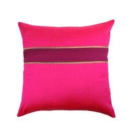 ANS Fuchsia Set of 3 Striped Square Cushion Covers image 3