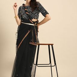 Sangria Black Embellished Net Saree-picture-48