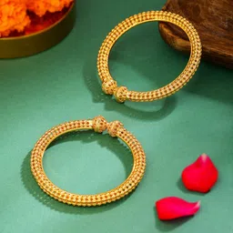 Yellow Chimes Set Of 2 Gold Plated Bangles image 2