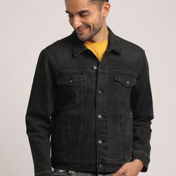 EVERBLUE Men Black Crop Denim Jacket-picture-16