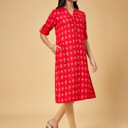 YU by Pantaloons Women Red Ethnic Motifs Printed Kurta-image-62