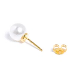Carlton London 18kt Gold Plated Circular Pearl Studs & Necklace Set image 3