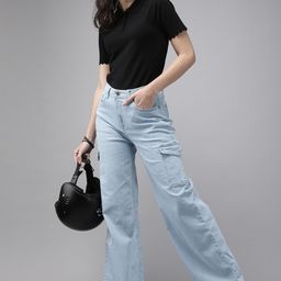 Roadster Women Blue Wide Leg Low-Rise Stretchable Jeans-picture-23