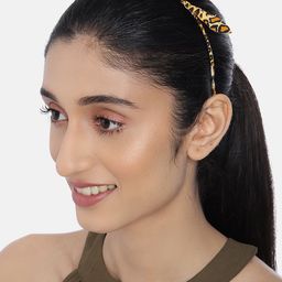 AccessHer Women Brown Leapord Print Hairband-image-30