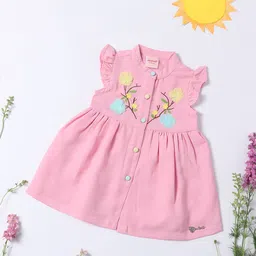 Nauti Nati Infants Girls Floral Embroidered A-Line Dress-image-24