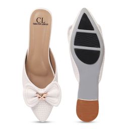 Carlton London Textured Party Block Mules with Bows image 4