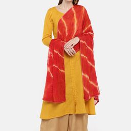 Dupatta Bazaar Red & Beige Embroidered Dupatta image 4