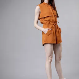 Tokyo Talkies Women Tan Brown Solid Basic Jumpsuit image 3