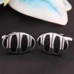 KOVOVE Black & Silver-Toned The Harmonic Cufflink-image-23