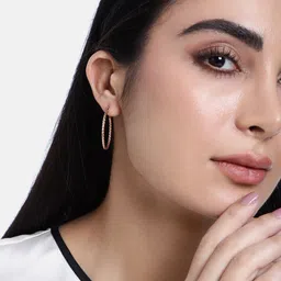 Estele Rose Gold-Plated Circular Hoop Earrings-image-71