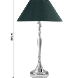 Homesake Silver-Toned & Green Solid Handcrafted Buffet Table Lamp with Shade image 4