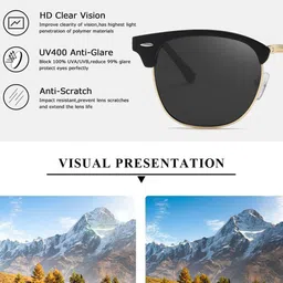 RORCE Unisex Wayfarer Sunglasses with UV Protected Lens RS06_BLF_BLL image 2