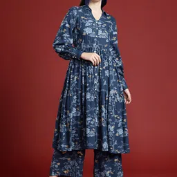 Anouk Ethnic Motifs Printed Regular Kurta with Palazzos image 2