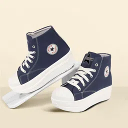 FAUSTO Women Lightweight Mid Top Canvas Sneakers-picture-22