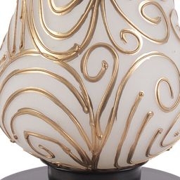 Devansh White & Gold-Toned Textured Mosaic Table Lamp image 2