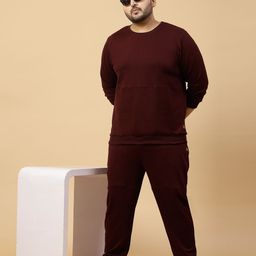 Rigo Plus Size Round Neck Terry Cotton Tracksuit-image-20