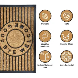 Aura Camel Brown Printed Anti-Skid Dirt Collecting Doormat image 5