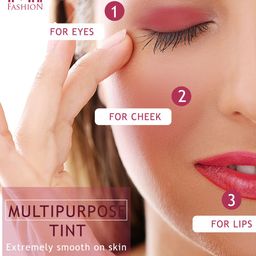 MI FASHION Set Of 2 Natural 3 In 1 Lips Cheek & Eyes Tint 8g Each - Peach & Red image 3