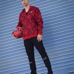 The Indian Garage Co Men Red Printed Hooded Sweatshirt-image-84