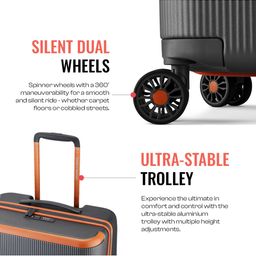 urban jungle Safari Set Of 3 Lumolite Textured Hard-Sided Trolley Bags image 4