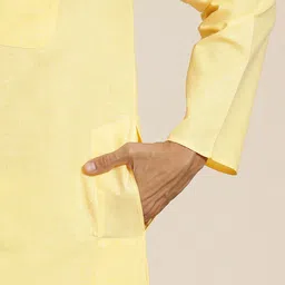 SOJANYA Men Yellow Regular Kurta with Pyjamas image 2