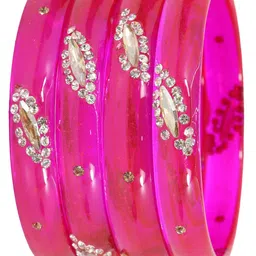 NMII Set Of 4 Crystal Studded Bangles-3