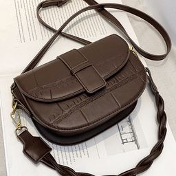 Angeline Brown Textured Structured Sling Bag-55