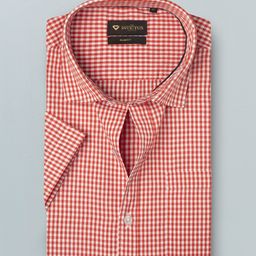 INVICTUS Men Red & White Easy Care Checked Sustainable Formal Shirt-image-9