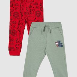 Juniors by Lifestyle Boys Pack of 2 Printed Cotton Joggers-image-65