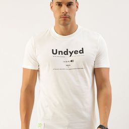 Peter England Better Jeans Company Undyed Typography Printed Pure Cotton Slim Fit T-shirt-image-15