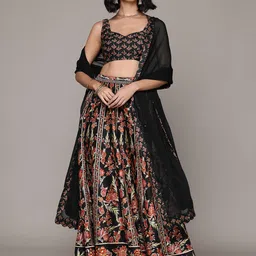 aarke Ritu Kumar Printed Thread Work Ready to Wear Lehenga & Blouse With Dupatta-picture-28