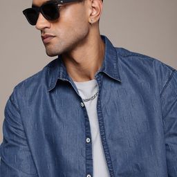 Roadster Men Textured Relaxed Fit Casual Shirt-image-59
