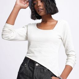 glitchez Textured Statement Seersucker Top-image-4